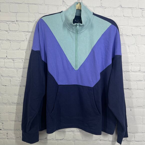Livi By Lane Bryant 1/4 Zip Sweatshirt Women’s Plus 22 Colorblock Athleisure Gym - Picture 2 of 10